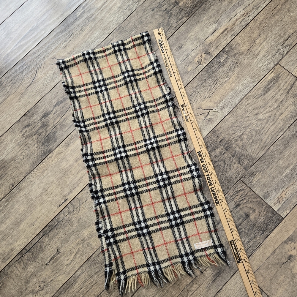 Vintage Burberrys Of London Scarf Classic Nova Check Pattern, Beige, Black - Picture 5 of 5